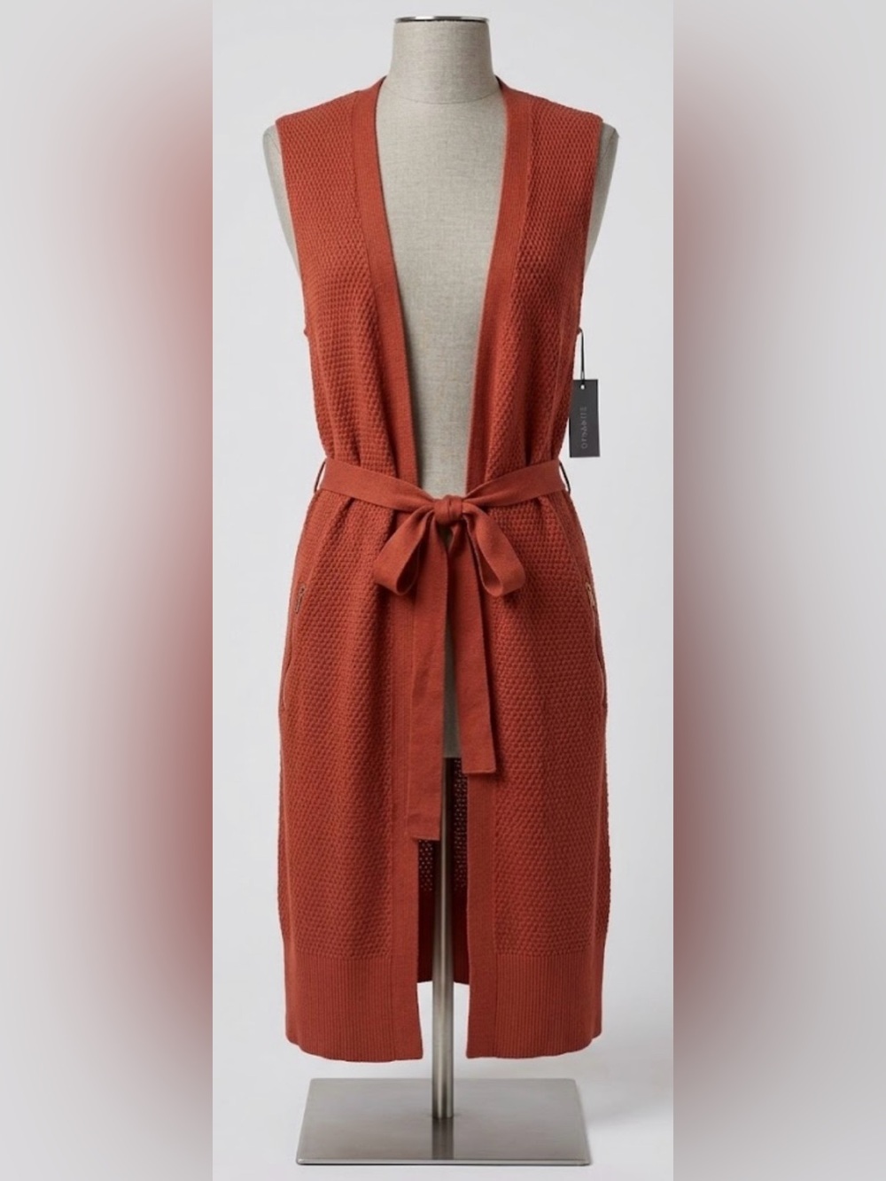 Dynamite Women's Sleeveless Knit Duster - Rust